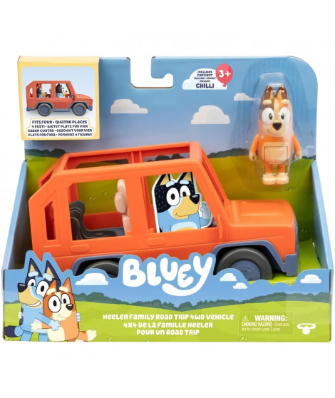 Voiture de Bluey - BLUEY - Véhicule familial avec figurine Chilli et accessoires