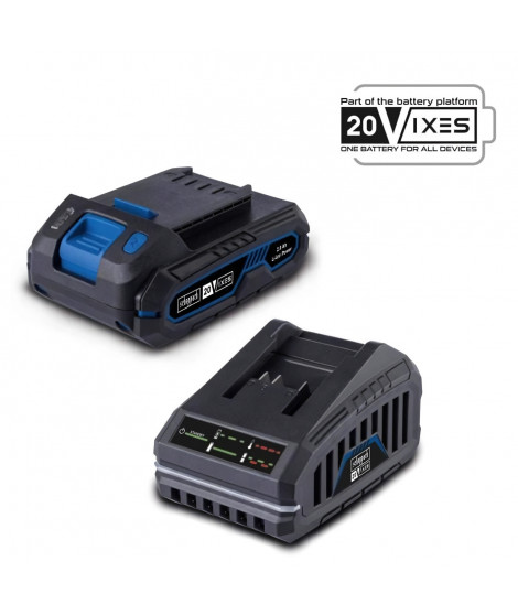 Pack batterie 2Ah + chargeur 2,4A - SCHEPPACH - 20V IXES - SBSK2.0 - Batterie et chargeur universels pour toute la gamme 20V …
