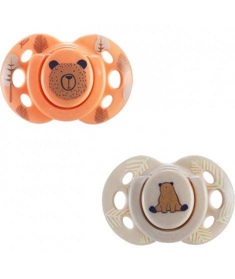 Sucette - TOMMEE TIPPEE - FUN - 6-18 mois - Lot de 2 sucettes symétriques sans BPA - Capsule de stérilisation réutilisable
