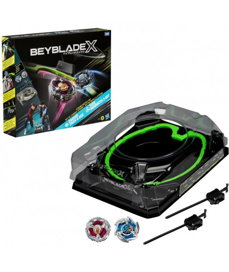 Beyblade X Set de combat Xtreme, avec 2 toupies exclusives Dragon Dagger 4-60 R et Tusk Mammoth 3-60T