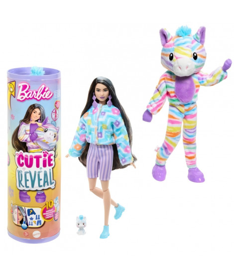 Barbie-Barbie Cutie Reveal-Poupée zebre Reve Coloré avec 10 surprises HRK39