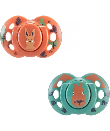 Sucette - TOMMEE TIPPEE - FUN - 18-36 mois - Lot de 2 sucettes symétriques sans BPA - Capsule de stérilisation réutilisable