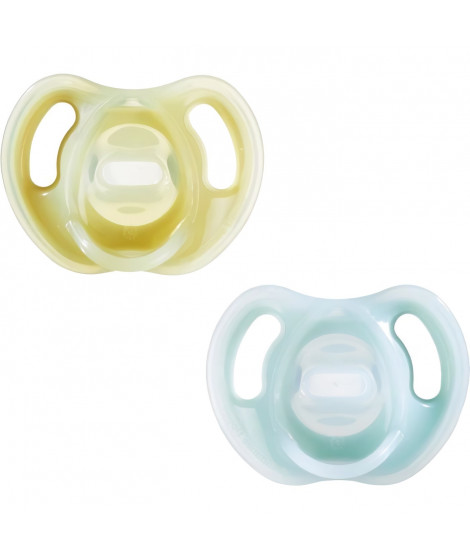 Sucettes - TOMMEE TIPPEE - Ultra-légeres - 6-18 mois - Lot de 2 sucettes monobloc sans BPA
