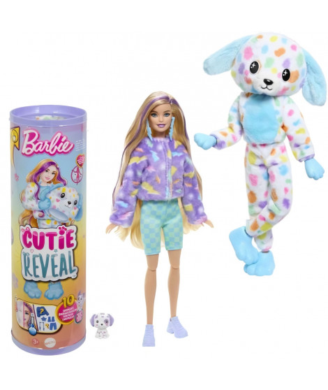 Barbie-Barbie Cutie Reveal-Poupée dalmatien Reve Coloré, 10 surprises HRK41