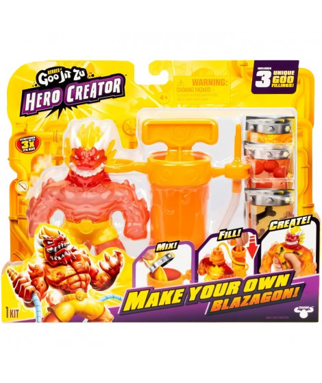 Figurine Hero Creator Blazagon 11cm - HERoeS OF GOO JIT ZU - Kit de création de texture personnalisée
