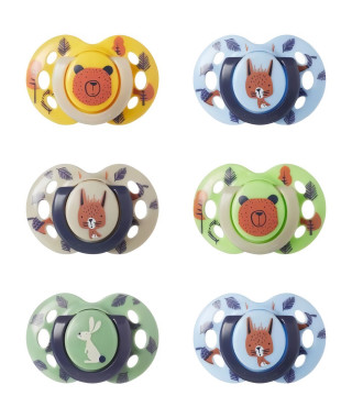 Sucettes - TOMMEE TIPPEE - FUN - 6-18 mois - Lot de 6 - Forme Orthodontique Symétrique - Silicone sans BPA