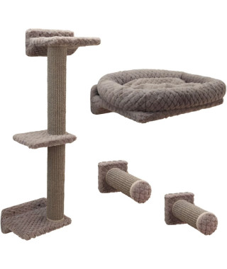 Mur d'escalade pour chats - KERBL - MONTE ALPI - 8 pieces - Gris - Tour d'escalade