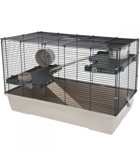 Cage pour petits animaux - KERBL - FLAT NATURE - 80 x 45 x 53 cm - 3 étages