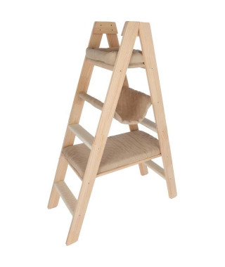 Arbre a chat 134 cm - LADDER - KERBL - Bois massif - 3 options de repos
