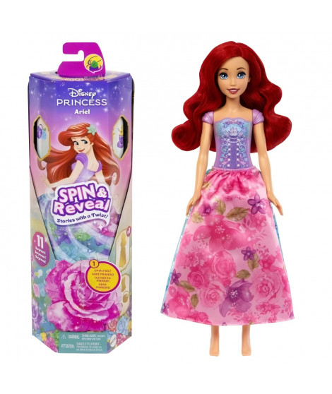 Mattel-Princesses Disney Spin & Reveal-Poupée Ariel avec 11 surprises HTV88