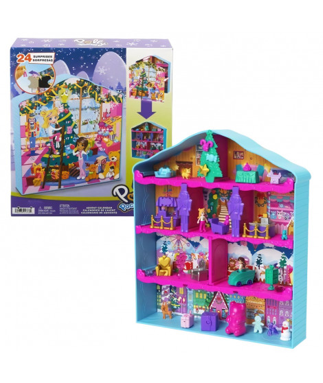 Polly Pocket-Calendrier de l'Avent-Coffret avec maison avec meubles HWP33