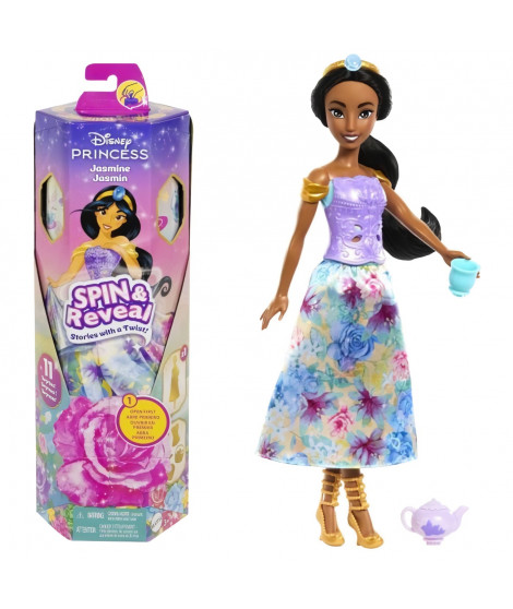Disney-Spin & Reveal-Poupée Jasmine avec accessoires et 11 surprises HXC23