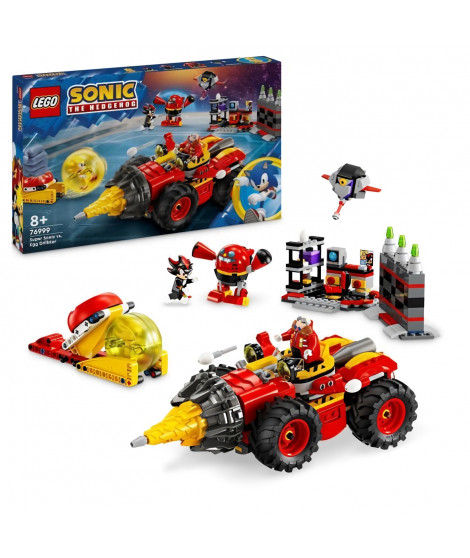 LEGO Sonic the Hedgehog 76999 Super Sonic contre Egg Drillster, Avec Shadow et Dr. Eggman