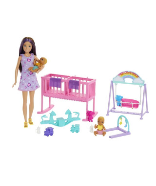 Barbie-La Chambre des Jumeaux-Coffret Skipper, bébés et accessoires HXM99