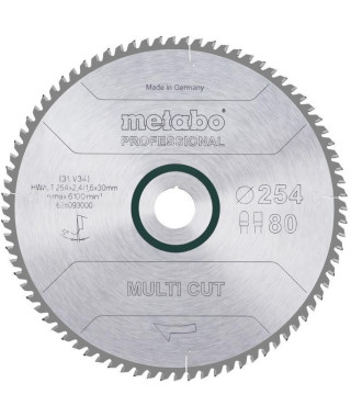 Lame de scie circulaire Pro - METABO - Multi Cut HW/CT 254x30,80FZ/TZ 5°
