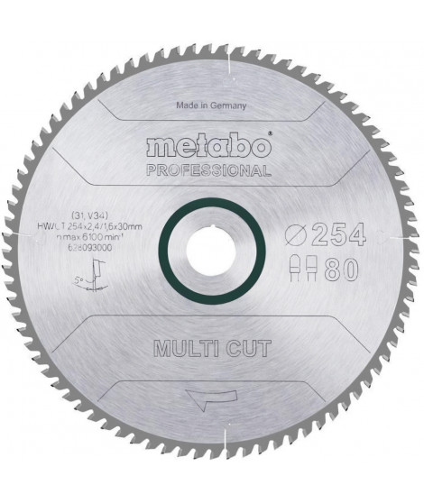 Lame de scie circulaire Pro - METABO - Multi Cut HW/CT 254x30,80FZ/TZ 5°