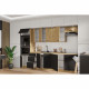 Cuisine complete - MODENA - 300 cm - Chene artisan et noir mat
