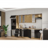 Cuisine complete - MODENA - 300 cm - Chene artisan et noir mat