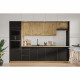 Cuisine complete - MODENA - 300 cm - Chene artisan et noir mat