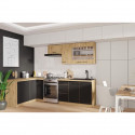 Cuisine complete - MODENA - 270 x 150 cm - Chene artisan et noir mat