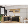Cuisine complete - MODENA - 270 x 150 cm - Chene artisan et noir mat