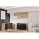 Cuisine complete - MODENA - 270 x 150 cm - Chene artisan et noir mat
