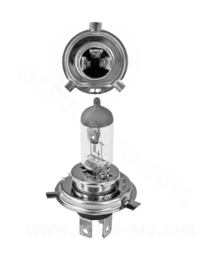 AMPOULE / LAMPE HALOGENE H4 12V 60/55W CULOT P43t BLANC (PROJECTEUR) (VENDU A L'UNITE)