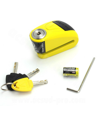 ANTIVOL BLOQUE DISQUE ALARME B-LOCK-10 JAUNE / NOIR AUVRAY CLASSE SRA HOMOLOGUE