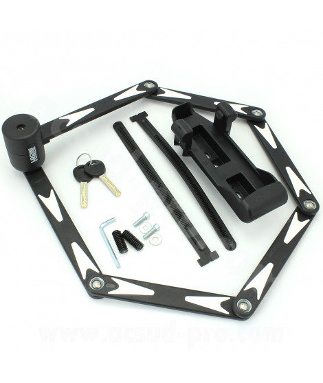ANTIVOL VELO ARTICULE A CLE LOCK FORCE GRENAT L 0.9m