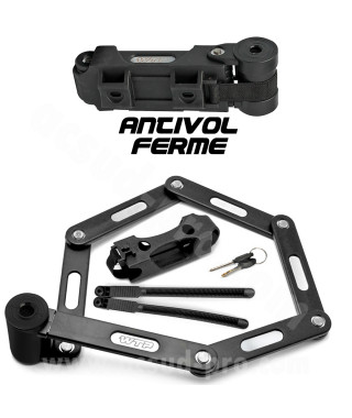 ANTIVOL VELO ARTICULE A CLE WTP GRENAT L 0.75m