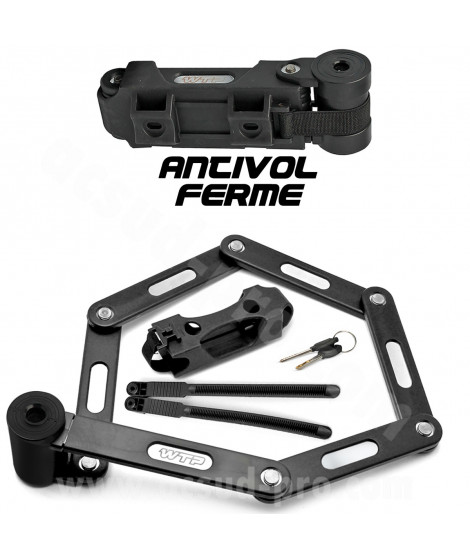 ANTIVOL VELO ARTICULE A CLE WTP GRENAT L 0.75m