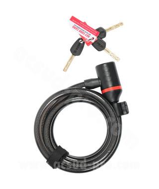 ANTIVOL VELO SPIRAL A CLE ZEFAL K-TRAZ C9 HAUTE SECURITE Ø15mm L 1.80m (LIVRE AVEC 3 CLES)