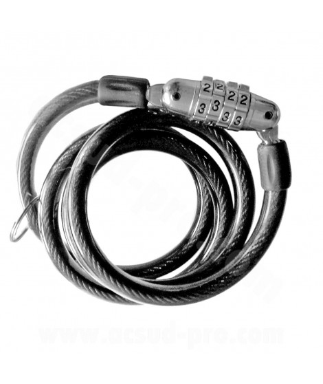 ANTIVOL VELO SPIRAL A COMBINAISON ALT-1 Ø10mm L 1.00m