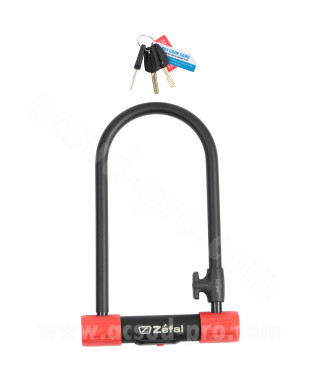 ANTIVOL VELO U ZEFAL K-TRAZ U13 A CLE HOMOLOGUE Ø13mm 115x230mm (AVEC SUPPORT CLIP)