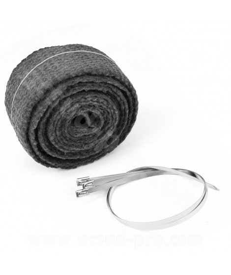 BANDE THERMIQUE POUR COLLECTEUR MOTO/SCOOTER NOIR  (H : 2mm X L : 50 mm X L : 3 m) (RESISTANT 1000°C )