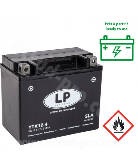BATTERIE LANDPORT LTX12-4 12V 10A SANS ENTRETIEN SLA/TECHNOLOGIE AGM ( YTX12-BS )