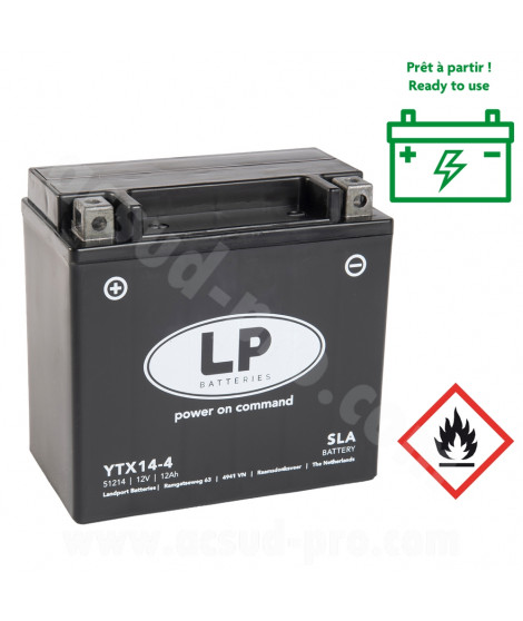 BATTERIE LANDPORT LTX14-4 12V 12A SANS ENTRETIEN SLA/TECHNOLOGIE AGM ( YTX14-BS )