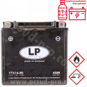 BATTERIE LANDPORT LTX14-BS 12V 12Ah  SANS ENTRETIEN AGM (PIAGGIO MP3 400-500cc / VESPA GTS 300CC) (EQUIVALENT YTX14-BS)