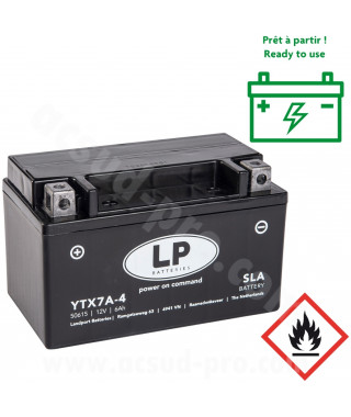 BATTERIE LANDPORT LTX7A-4 12V 6Ah SANS ENTRETIEN SLA/TECHNOLOGIE AGM (  YTX7A-BS )