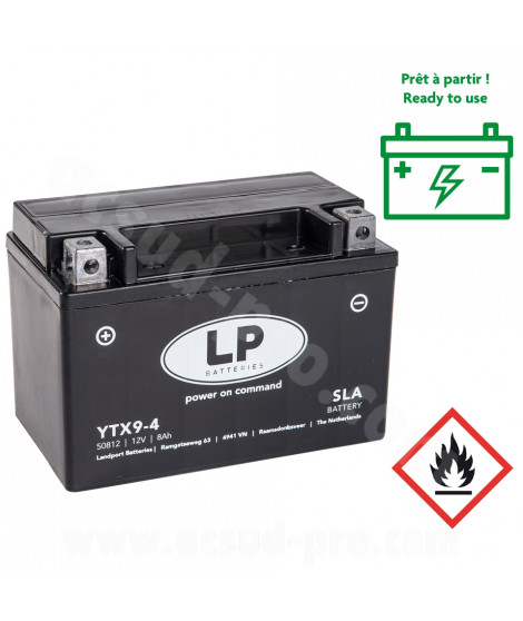 BATTERIE LANDPORT LTX9-4 12V 8A SANS ENTRETIEN SLA/TECHNOLOGIE AGM ( YTX9-BS )