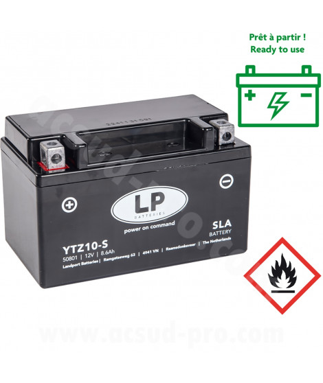 BATTERIE LANDPORT LTZ10-S 12V  8.6Ah SANS ENTRETIEN SLA/TECHNOLOGIE AGM  ( YTZ10-S )