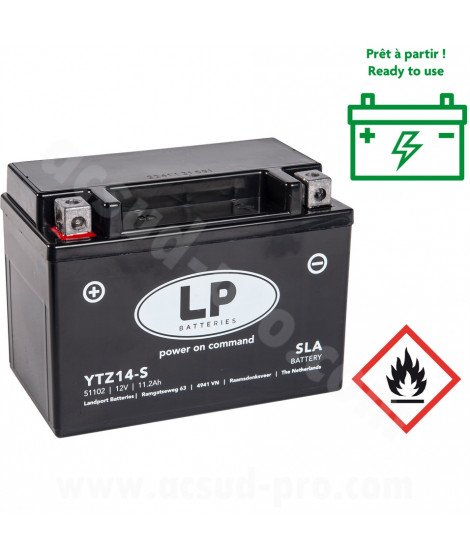 BATTERIE LANDPORT LTZ14-S 12V SANS ENTRETIEN SLA/TECHNOLOGIE AGM  ( YTZ14-S )