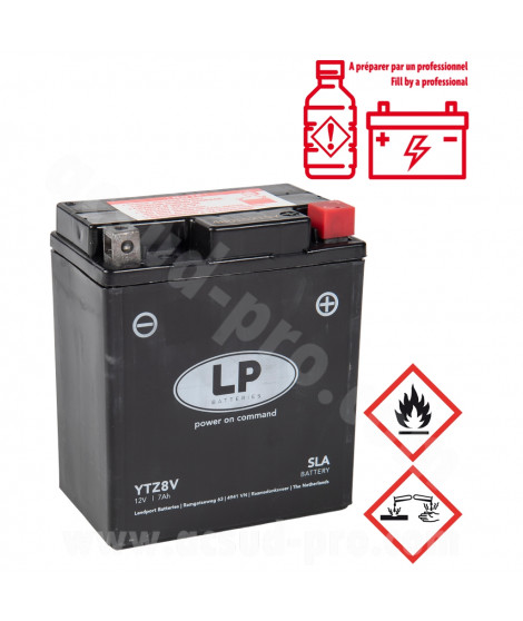BATTERIE LANDPORT LTZ8V 12V 7A SANS ENTRETIEN SLA/TECHNOLOGIE AGM  ( YTZ8V )