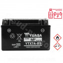 BATTERIE YUASA YTX7A-BS 12V-6A MF SANS ENTRETIEN LIVREE AVEC PACK ACIDE
