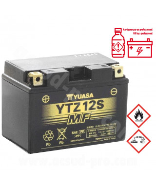 BATTERIE YUASA YTZ12S 12V-11A ACTIVEE EN USINE PRETE A L'EMPLOI