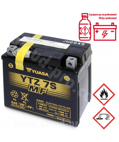 BATTERIE YUASA YTZ7S 12V-6A ACTIVEE EN USINE PRETE A L'EMPLOI
