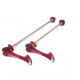 BLOCAGE RAPIDE TOKEN VTT AXE TITANE / ALU ROUGE 57g MODELE SHARK TAIL (LA PAIRE)