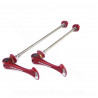BLOCAGE RAPIDE TOKEN VTT AXE TITANE / ALU ROUGE 57g MODELE SHARK TAIL (LA PAIRE)