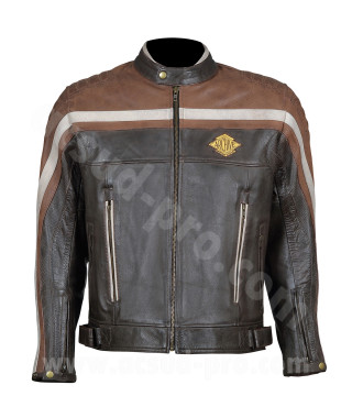 BLOUSON ARCHIVE BOBBER HOMME EN CUIR DE VACHETTE  XXL