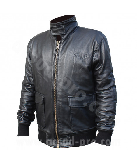 BLOUSON ARCHIVE NOIR HOMME MAVERICK EN CUIR DE MOUTON      S